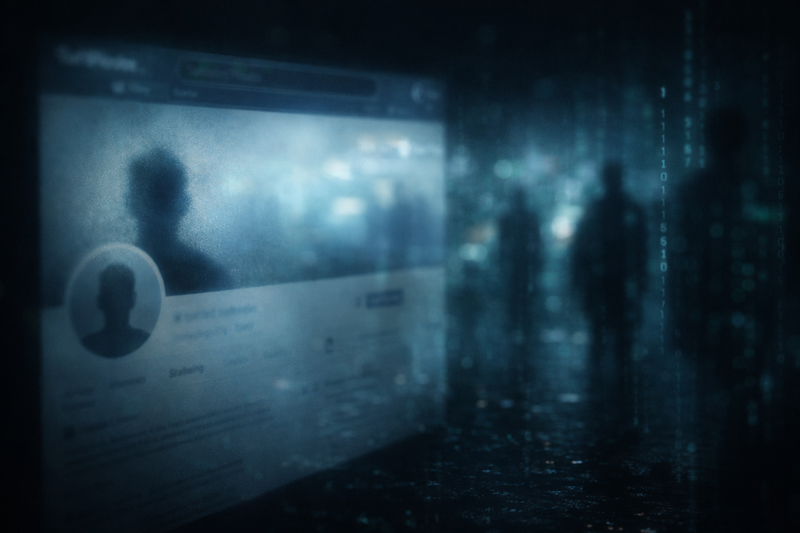 Fading social media profile representing digital ghosts and online memory