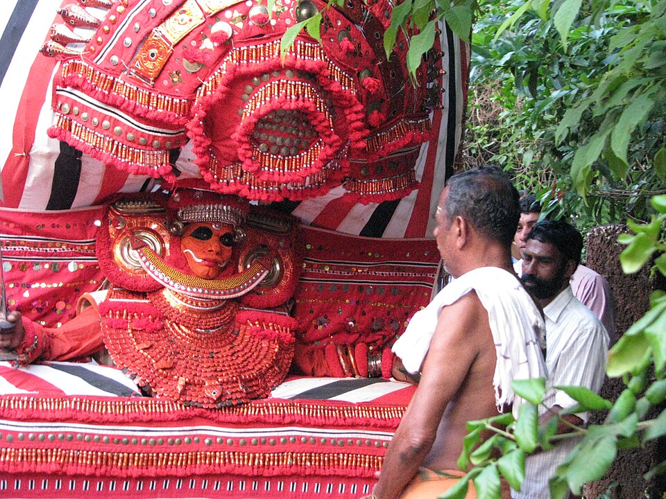 Neeliyar Bhagavathy Theyyam — the deified form of Neeli, a slave woman murdered for learning the Puranas, whose spirit became a fierce protector; one of Theyyam's most powerful caste-justice narratives
