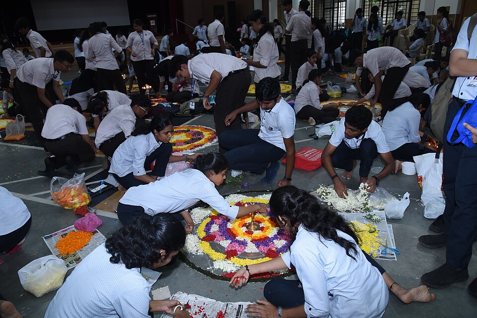 Onam Pookkalam competition — Kalapoottu races are held during the Onam festival season