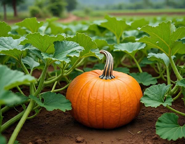 Pumpkin and vine